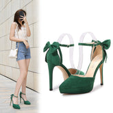 Women's One-strap Sexy Hollow Bow High Heels